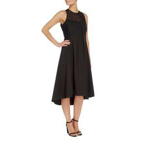 Marella Athos Lace - Trimmed Hi Lo Black Dress